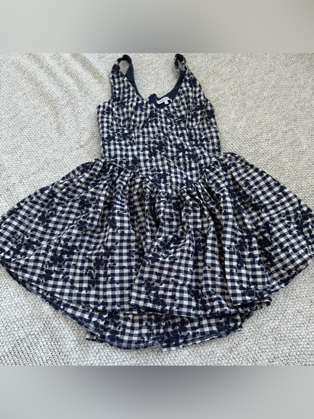 Olivaceous Gingham Corset Mini Dress